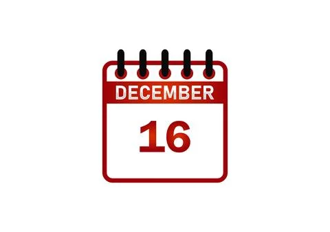 December 16 Calendar Icon Illustrazione stock