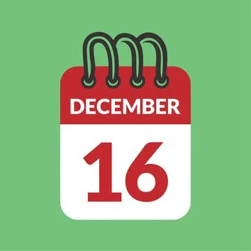 December 16 Calendar icon vector illustration. Stock Illustration