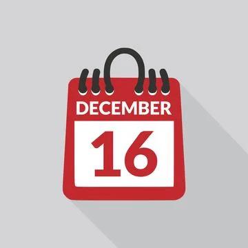 December 16 Calendar icon vector illustration. Stock Illustration
