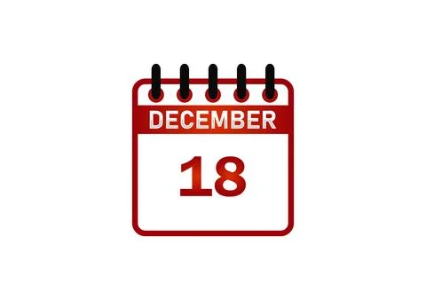 December 18 Calendar Icon Иллюстрация