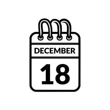 December 18 Calendar icon vector illustration. Stock Illustration