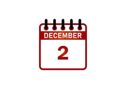 December 2 Calendar Icon 库存插图