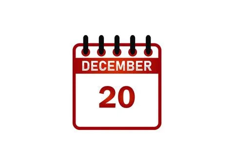 December 20 Calendar Icon Stock-Illustration