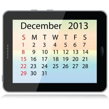 December 2013 calendar Stock Illustration