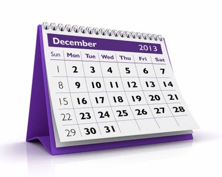 December 2013 calendar Stock Illustration