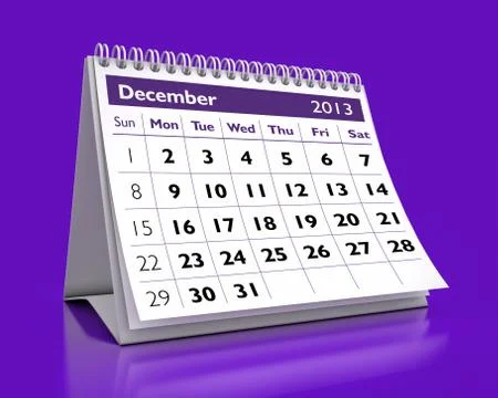 December 2013 calendar Stock Illustration