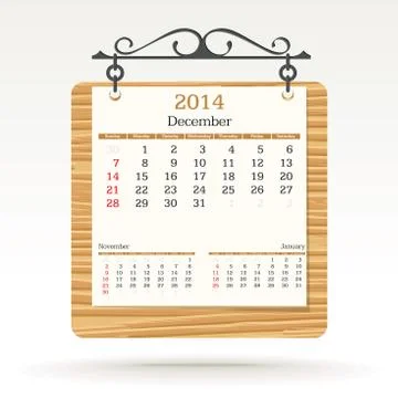 December 2014 - calendar Stock Illustration