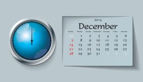 December 2014 - calendar Stock Illustration