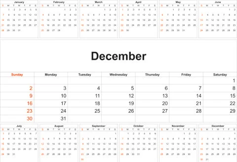 December 2018 desk calendar vector illustration, simple and clean design. Stock Illustration