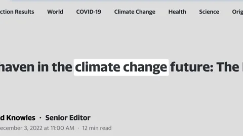 December 2022: Climate Change Headlines Fast Sequence Stock Footage 224060742