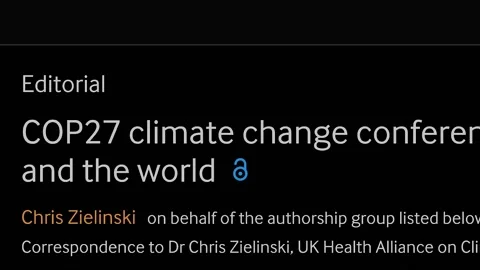 December 2022: Climate Change Headlines Fast Sequence Stock Footage 225079159