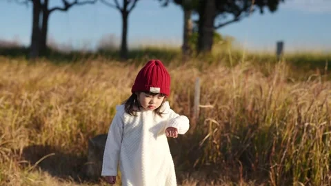 In December 2024, a 3-year-old Japanese girl spends her winter under the setting Stock-Footage 297015873