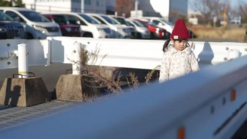 In December 2024, a 3-year-old Japanese girl spends a winter night in an area Stock Footage 297022844