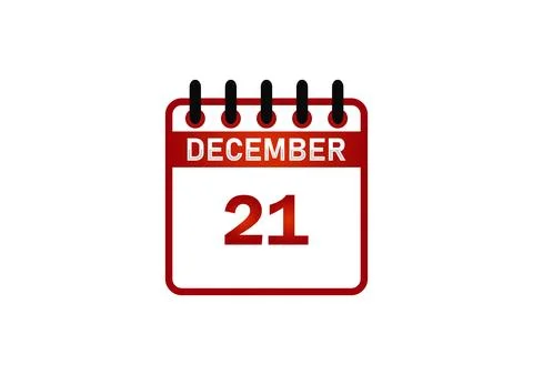 December 21 Calendar Icon Иллюстрация