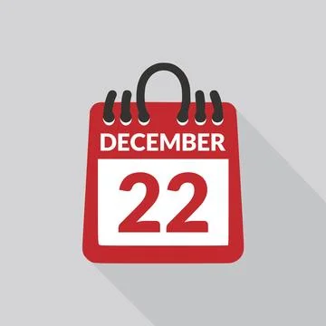 December 22 Calendar icon vector illustration. Stock Illustration