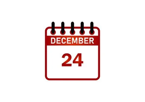 December 24 Calendar Icon 스톡 일러스트