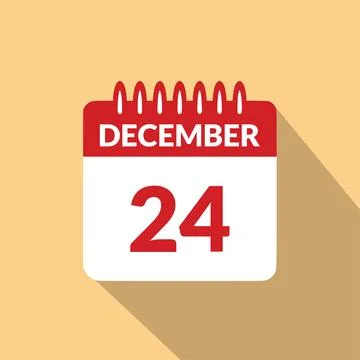 December 24 Calendar icon vector illustration. Stock Illustration