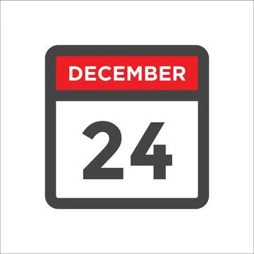 December 24 calendar icon w day of month Stock Illustration