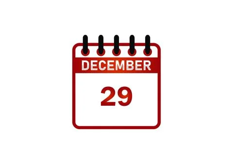 December 29 Calendar Icon 스톡 일러스트