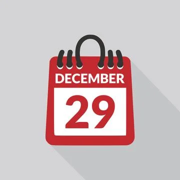 December 29 Calendar icon vector illustration. Stock Illustration