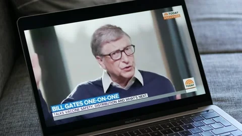 DECEMBER 3, 2020: Bill Gates Interview about Vaccines on Today, Watching the Stock Footage 236928014