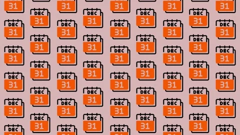 December 31st Calendar Pattern for New Years Eve Celebrations. Stock Footage 325388785