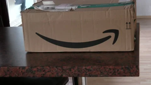 December 9, 2021 - Kehl, Germany: Large parcel of delivered goods. Box from the Stock Footage 167028107