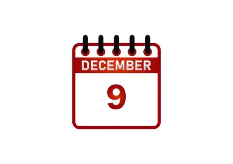 December 9 Calendar Icon Stock Illustration