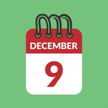 December 9 Calendar icon vector illustration. Stock Illustration