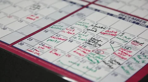 December Calendar - Full - Roll Focus Stock Footage 45361390