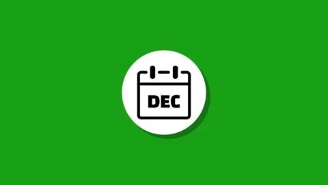 December calendar icon animation with shadow on green screen background Stock Footage 329272960