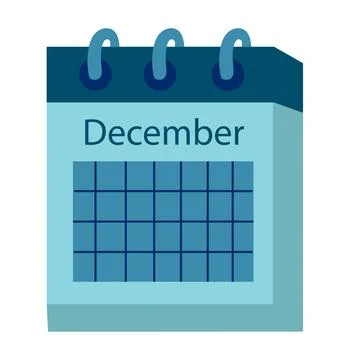 December Calendar. Winter element. Vector flat Illustration. Stock Illustration