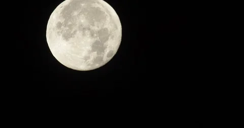 December Cold Moon 99.3% Full Waning Gibbous. Stock Footage 100202618