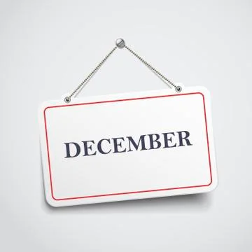 December hanging sign Stock Illustration