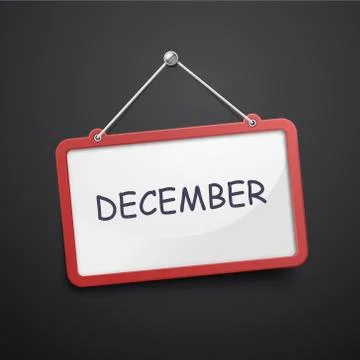 December hanging sign Stock Illustration