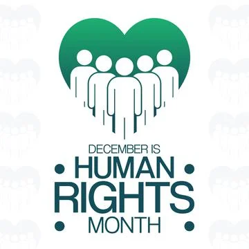 December is Human Rights Month. Vector illustration. Holiday poster. Stock Illustration