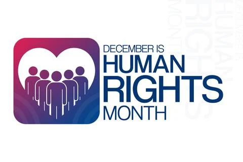 December is Human Rights Month. Vector illustration. Holiday poster. Stock Illustration
