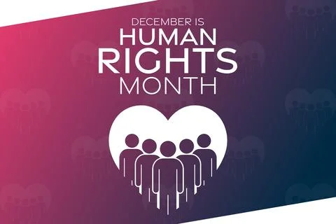 December is Human Rights Month. Vector illustration. Holiday poster. Illustrazione stock