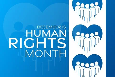 December is Human Rights Month. Vector illustration. Holiday poster. Stock-Illustration
