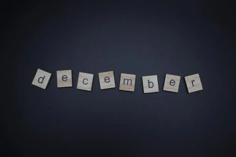 December Letters Stock Photos