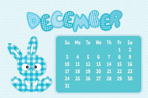 December month of 2023 year Stock Illustration