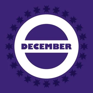 December Month on circle shape vector illustration Stock Illustration