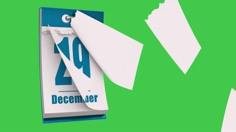 December month from date of 1 to 31 with green screen. Stock-Footage 229847097