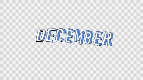 December Month Typography Stock Footage 340600359