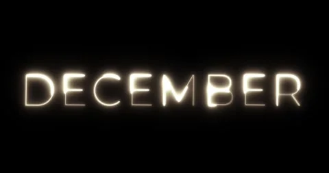 December neon text animation Video stock 287406041