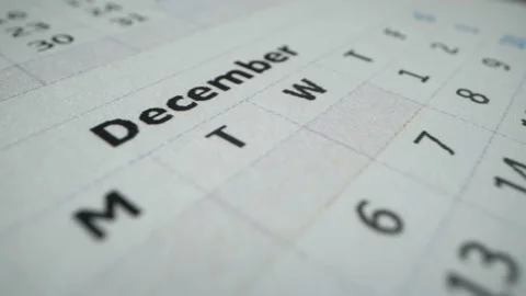 December page of 2022 wall calendar followed by the January page of a new 2023 Stock Footage 188802003