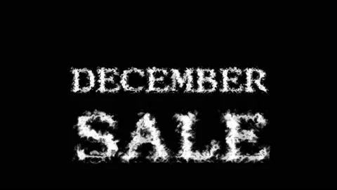 December Sale cloud text effect black isolated background Video stock 139605893