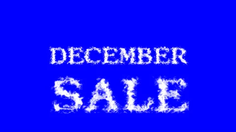 December Sale cloud text effect blue isolated background Stock Footage 139605925