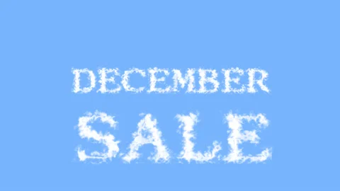 December Sale cloud text effect sky isolated background Stock Footage 139605934