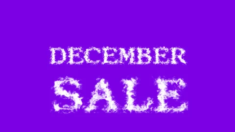 December Sale cloud text effect violet isolated background Stock Footage 139605943